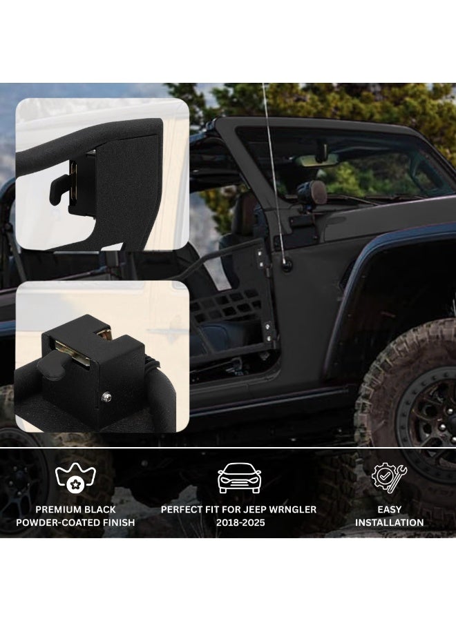 موتور فيت طقم نصف باب MOTOR FIT مع مرايا جانبية لجيب رانجلر JL 4-Door UNLIMITED 2018–2025 | أبواب أنبوبية فولاذية ثقيلة | أبواب استبدال الطرق الوعرة المفتوحة | ملحقات الخارجية للجيب - Image 3